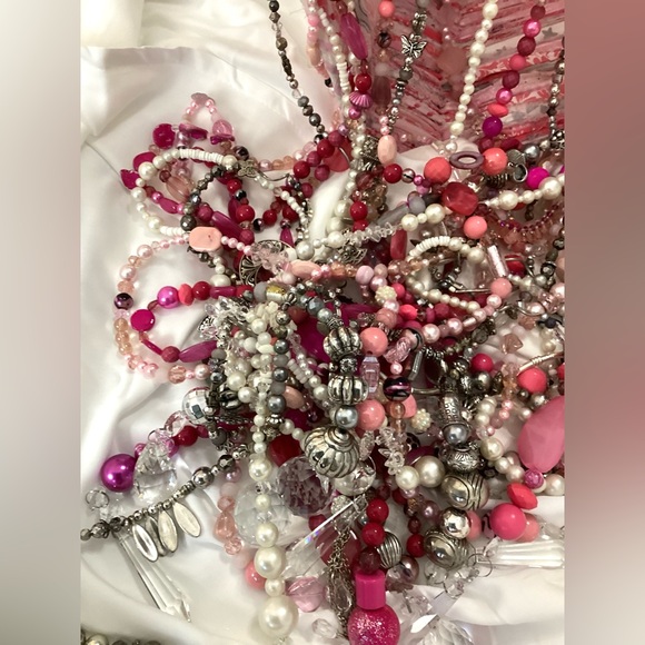 Handmade “Pretty in Pink” Porch Lampshade Chandelier PLEASE SEE VIDEO - Picture 9 of 12